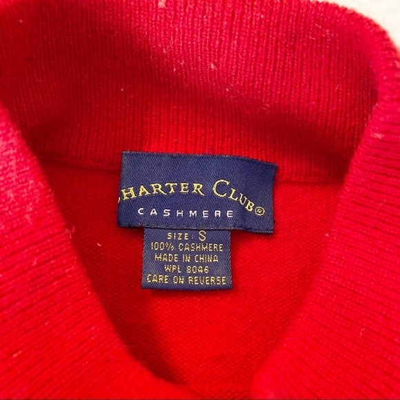 Charter Club 100% Cashmere Mock Turtleneck Red Sweater - S - Picture 4 of 9